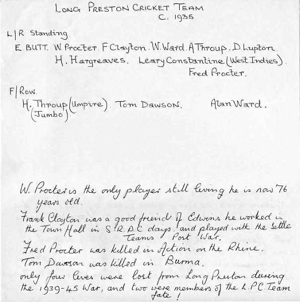 ABt02.jpg - Long Preston Cricket Team 1935names of the players in the previous image.