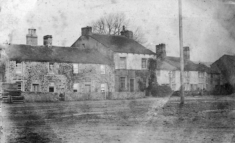 Concrete.jpg - The Market Place c 1885 ( also later known as "The Concrete" ) Note the Village Maypole to the right. The tall house at the back is "Sunnyside".